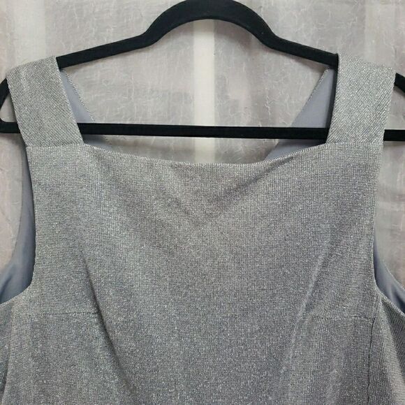 VTG Jeffrey & Dara Evening Wear Silver Sparkle Tank Top Elegant Holiday Size 16 - Picture 5 of 8